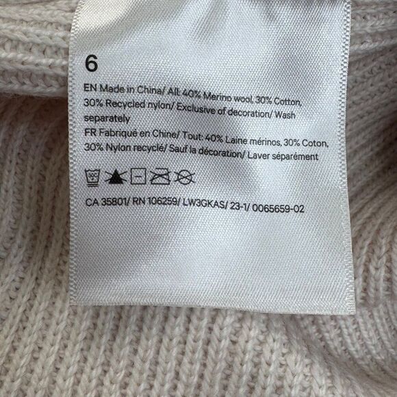 Lululemon Merino Wool Blend Rib Crewneck Sweater White Opal Oversized - Picture 5 of 10